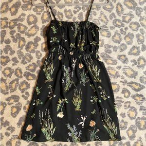 Aritzia Sunday Best Black Floral Mini Dress